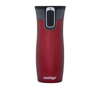 Contigo West Loop Autoseal Travel, Thermique en acier inoxydable, Fiole à vide, Gobelet étanche, Tasse à café avec couvercle facile à nettoyer sans BPA, Rouge, 470 ml