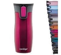 Contigo West Loop Autoseal Travel, Thermique en acier inoxydable, Fiole à vide, Gobelet étanche, Tasse à café avec couvercle facile à nettoyer sans BPA, Framboise, 470 ml 2095831