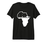 Continent Africain avec des Animaux africains de la Savane T-Shirt Haut de Gamme