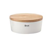 Continenta Boite à Pain à céramique avec Couvercle en bois30 x 23 x 13,5 cm