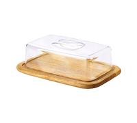 Continenta Cloche à Fromage planche à fromage, carré, bois de caoutchouc, taille : 30 x 20 x 8,5 cm