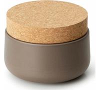 Continenta Keramikdose mit Korkdeckel, Vorratsdose, Aufbewahrungsbehälter, Vorratsbox, Keramik / Kork, Matt Taupe, Ø 13 x 10 cm, 3831