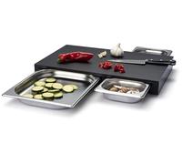 Continenta Planche à découper 2 tiroirs 49,5x32,5x5cm, Duracore noir