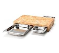 Continenta Planche à découper en bois multifonction 3 tiroirs inox 50 x 32,5 x 8 cm Bois G