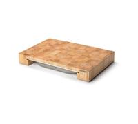 Continenta Planche à découper en hévéa, bois de bout - 1 tiroir, bac Gastro INOX 48×32,5×6,5 cm