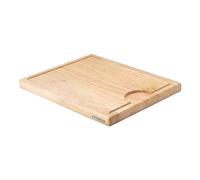 Continenta Planche à découper en hévéa Bois de Fil avec rigole et réservoir 37 x 29 x 2,4 cm