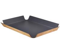 Continenta Plateau de Service rectangulaire antidérapant, Gris 45 x 34 x 4 cm