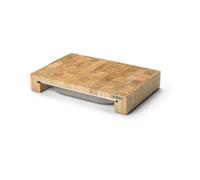 Continenta Planche à découper en bois de caoutchouc avec 1 planche en fer blanc 27×39 cm