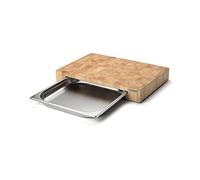 Continenta Planche à découper en bois de caoutchouc avec 1 planche en fer blanc 27x39 cm