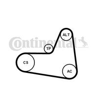 ContiTech Kit courroie Multi V 6PK1045K2 Jeu de courroies trapézoïdales à nervures