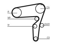 Continental Ctam CT1076K2 Courroie pour Alfa Romeo 156 Lancia Thèse