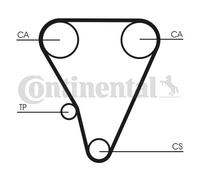 CONTINENTAL CTAM CT555 Courroie de distribution pour TOYOTA