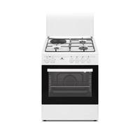 Continental Edison Cuisinière CECM60FCW pose libre 3 feux gaz + 1 électrique auto-nettoyant Classe A