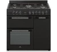 Continental Edison Cuisinière piano gaz CECP903FB – 3 fours électriques – 5 feux – Noir 90 cm