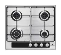 Continental Edison Table de cuisson au gaz CECTG4VIX Inox - 4 foyers