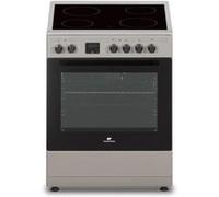 Continental Edison CECV60FCS - Cuisinière - pose libre - largeur : 59.8 cm - profondeur : 61 cm - hauteur : 83 cm - avec système auto-nettoyant argent Argent G