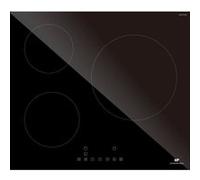 CONTINENTAL EDISON Table induction CETI3B28 3 zones 6600W 3 boosters 3 minuteurs