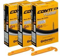 Continental Race Lot de 3 chambres à air pour vélo avec valve Presta 42 mm de long 700 x 20-25 c