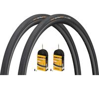 Continental Set 2 Pneus Souples Ultra Sport III 28" + Chambres à Air Race Wide 28 noir 28-622 (700x28C) SV 42 mm