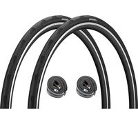 Continental Set de 2 Pneus Souples Grand Prix 5000 28" + Chambres à Air Race 28 noir
