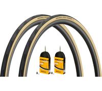 Continental Set de 2 Pneus Souples Grand Prix 5000 28" + Chambres à Air Race 28 noir 28-622 (700 x 28C) SV 42 mm