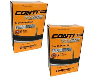 Continental Tour 28 Lot de 2 Chambres à air pour vélo 700 x 32-47c Valve Presta 42 mm Noir