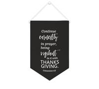 Continue Earnestly in Prayer, being Vigilant in It avec bannière en toile de Thanksgiving 25,4 x 38,1 cm à suspendre au mur pour décoration murale pour chambre à coucher, chambre d'enfant, décoration