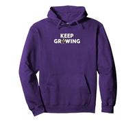 Continuez à Grandir : Art de Jardinage inspirant Sweat à Capuche, Unisexe pour Adultes, Violet, S
