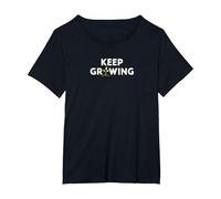 Continuez à Grandir : Art de Jardinage inspirant T-Shirt, Femme Grandes Tailles, Noir, 2X