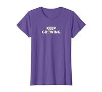 Continuez à Grandir : Art de Jardinage inspirant T-Shirt, Femme, Violet chiné, 3XL