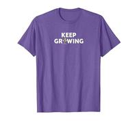 Continuez à Grandir : Art de Jardinage inspirant T-Shirt, Homme, Violet chiné, L