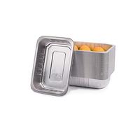 CONTITAL AS220975 Cuves en aluminium 2 portions extra rigides | Plaque à micro-ondes en aluminium, récipients jetables alimentaires Take Away Box | Ligne professionnelle | 50 pièces