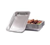 CONTITAL AS223050 Lot de 25 bacs en aluminium extra rigides | Assiettes jetables pour micro-ondes | 25 pièces avec couvercle | récipients alimentaires pour emporter et boîte à emporter | 8 portions -