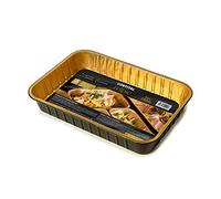CONTITAL Barquettes en Aluminium Lacqué 6 Portions AS222040 Eclipse - Barquettes jetables Noir/Or, Gamme Eclipse, Usage domestique - Ultra Résistant, 2 Pièces