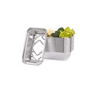 Contital R43L Lot de 100 récipients jetables en aluminium avec couvercle couplé, récipients jetables alimentaires, récipients à emporter Take Away Box