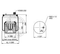 CONTITECH AIR SPRING 6121 N P44 Soufflet à air, suspension pneumatique