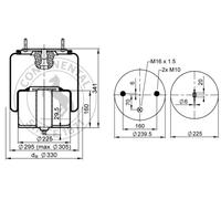 Soufflet à air, suspension pneumatique CONTITECH 6612NP01
