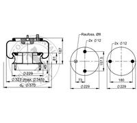 CONTITECH AIR SPRING 6703 N P01 Soufflet à air, suspension pneumatique