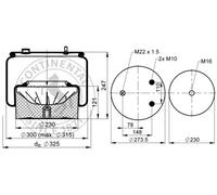 CONTITECH AIR SPRING 6754 N P03 Soufflet à air, suspension pneumatique