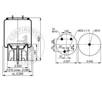 CONTITECH AIR SPRING 792 N P05 Soufflet à air, suspension pneumatique