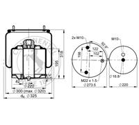 Soufflet à air, suspension pneumatique CONTINENTAL 899 N P03 R