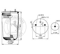 Soufflet à air, suspension pneumatique CONTITECH 940MB 50245