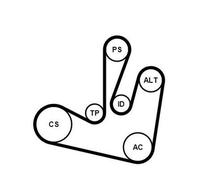 CONTITECH Jeu de courroies trapézoïdales à nervures Kit de courroies 6PK1750K2