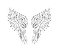 contour d'aile d'ange Stickers gravés 41x49.7cm Stickers pour vitres Noir