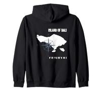 Contour De L'île De Bali avec Boussole Sweat à Capuche