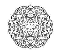 contour du mandala Stickers muraux 42x42.2cm Décoration de carrosserie Noir