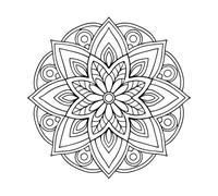 contour du mandala Stickers muraux 42x42.3cm Culture du tatouage Noir