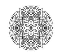 contour du mandala Stickers muraux 54.6x57.3cm N'abîme pas le mur Noir