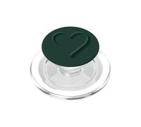 Contour Minimaliste Mignon Vert forêt esthétique cœur Vert PopSockets PopGrip pour MagSafe
