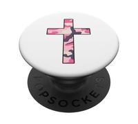 Contour Noir Camouflage Rose Camo Cross PopSockets PopGrip Adhésif